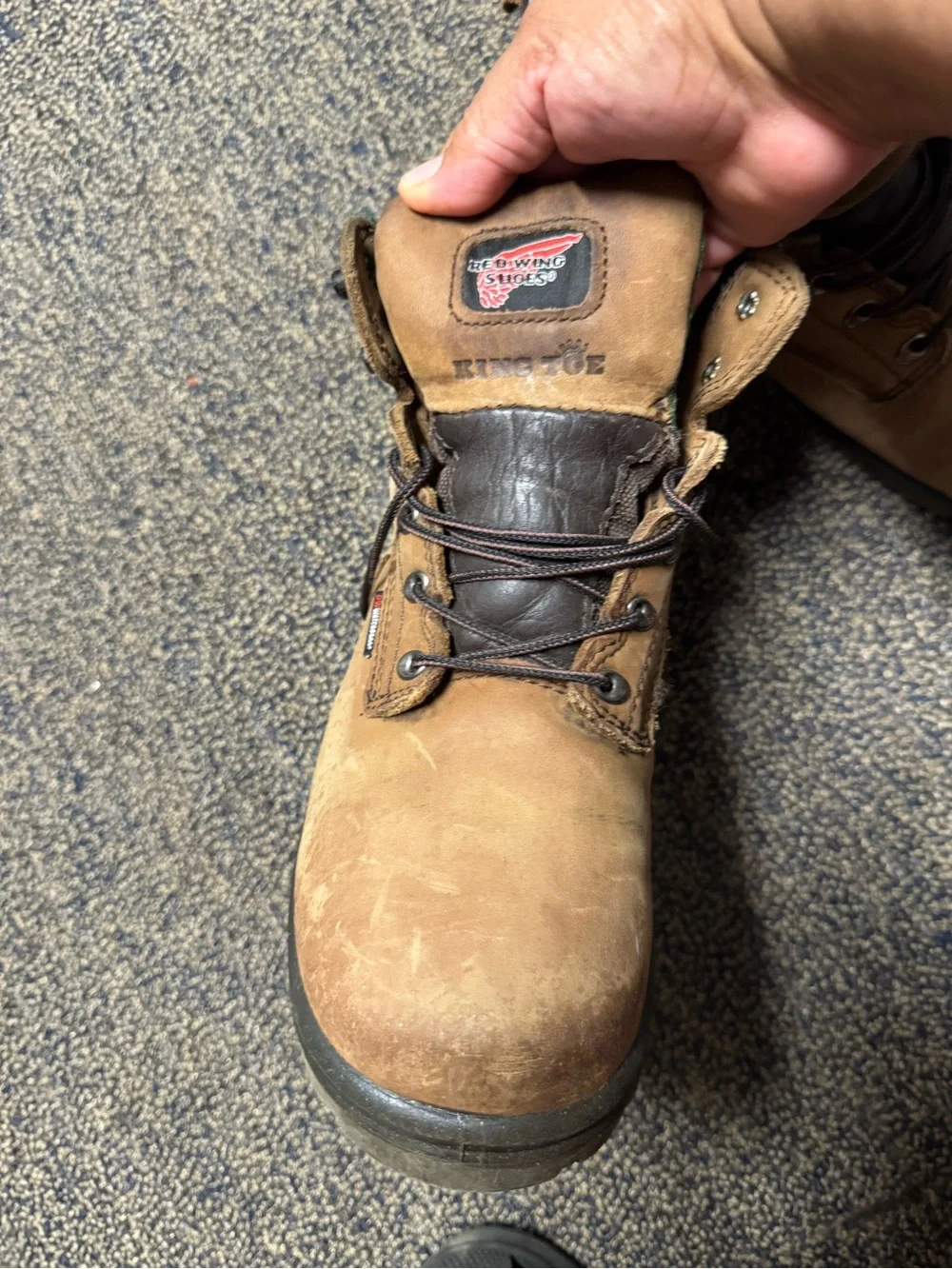 Red Wing Shoes Brown Leather Lace-Up Work Boots